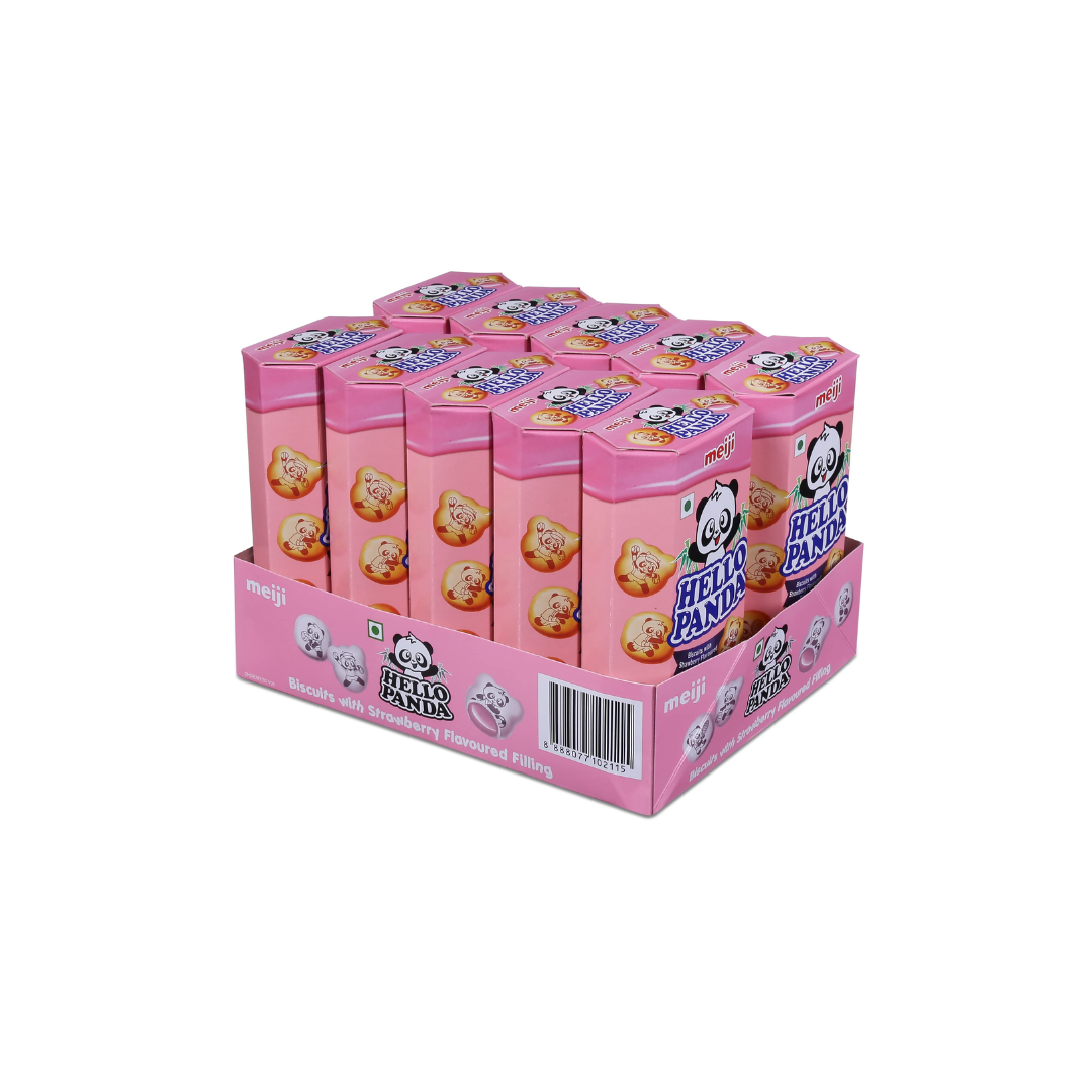 Meiji Hello Panda Strawberry Biscuit 50g (Banh Ngot)