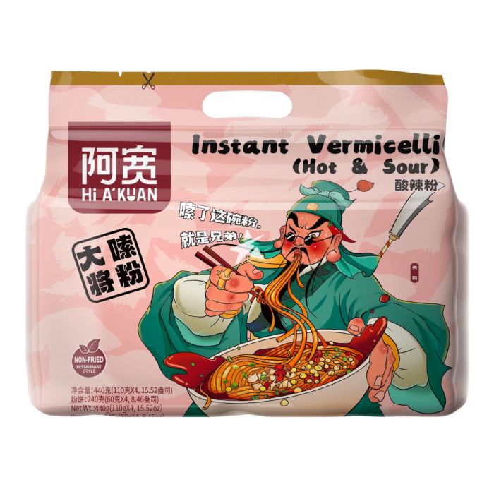 Baijia Akuan Vermicelli Hot Sour 4 packs of 110g (Mi Goi)