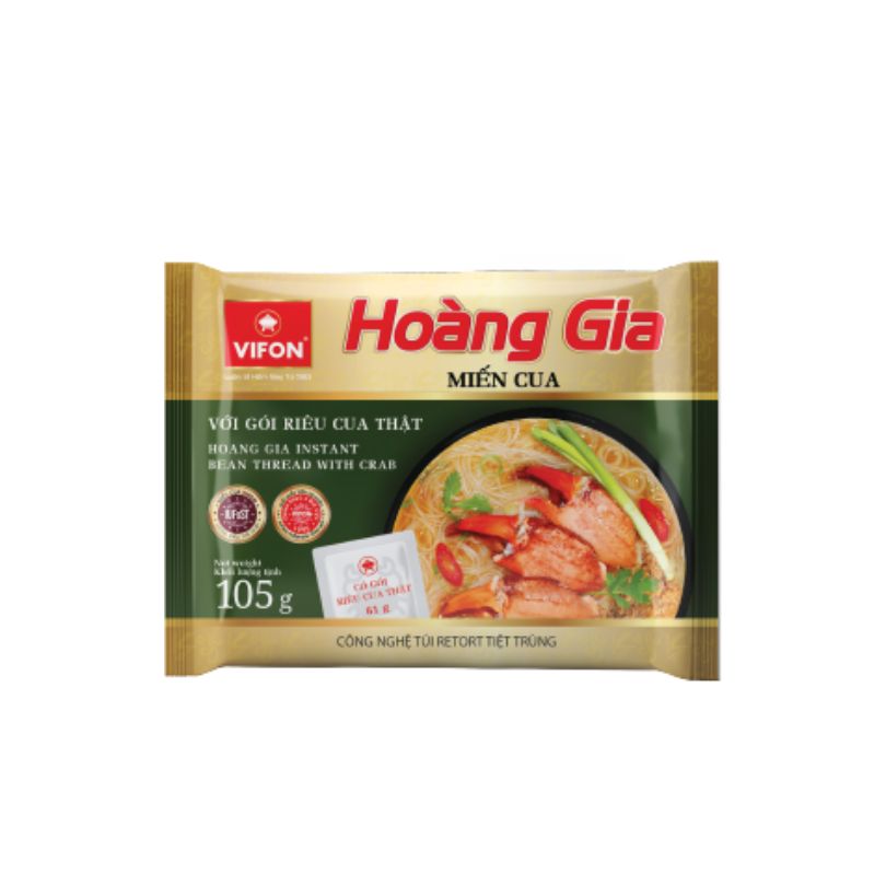 Box Of 18 Packs Hoang Gia Mien Cua 105g (Thung 18 Goi)