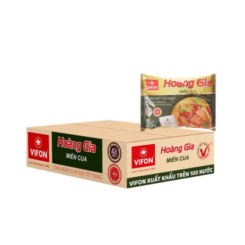 Box Of 18 Packs Hoang Gia Mien Cua 105g (Thung 18 Goi)