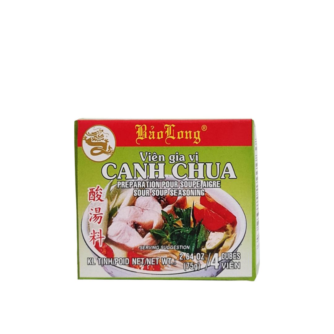 Bundle of 12 Boxes Spice Cube Sour Soup 75g (Vien Gia Vi Bao Long Canh Chua)