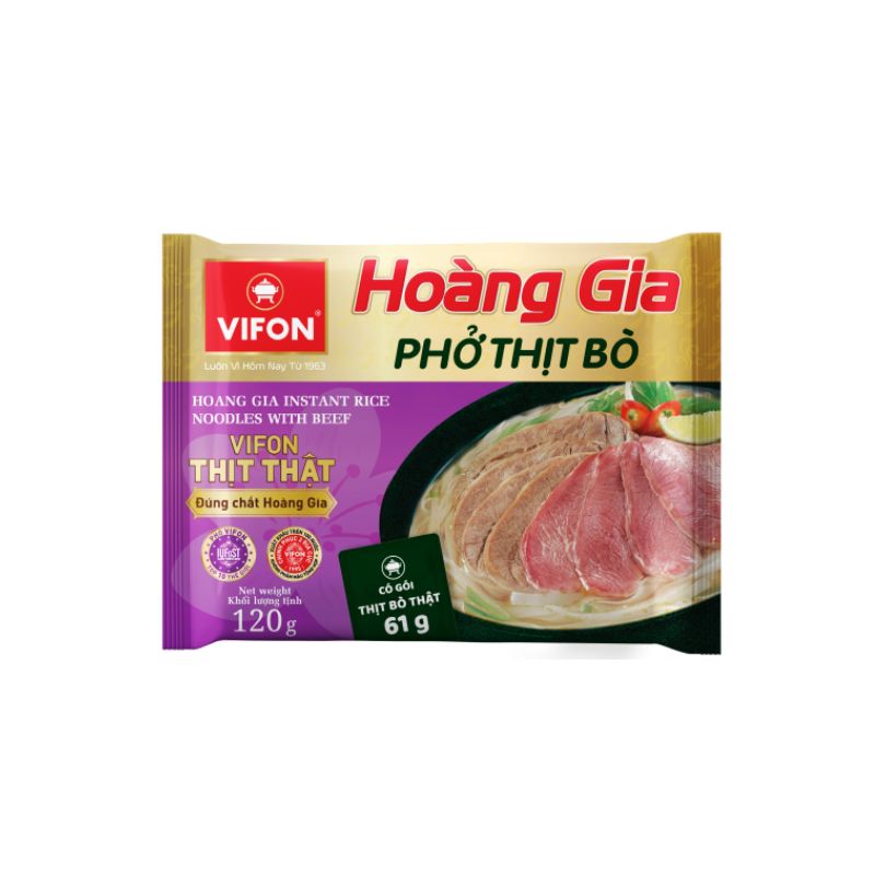 Box Of 18 Packs Hoang Gia Pho Thit Bo 120g (Thung 18 Goi)