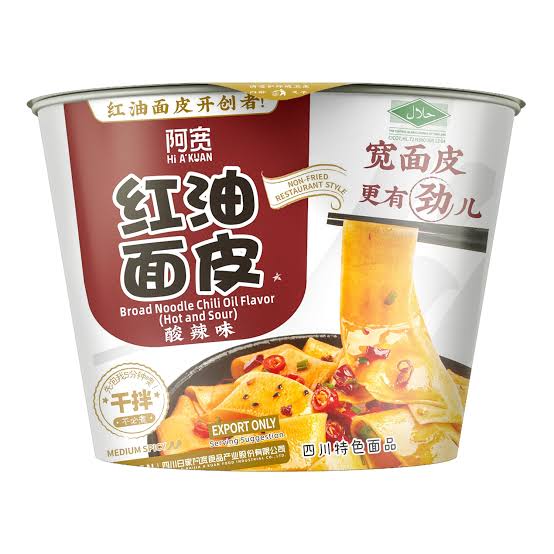 Baijia AKuan Broad Hot & Sour Noodle Bowl 115g (Mi Goi)