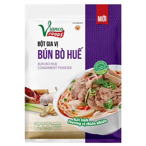 Vianco Bun Bo Hue Mixed Seasoning 18g (Gia Vi Bun Bo Hue)