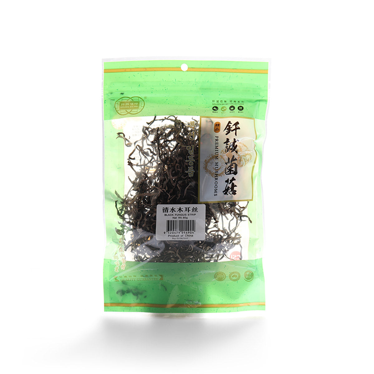 Nam Kho Golden Bai Wei Dried Black Fungus Strip 80g