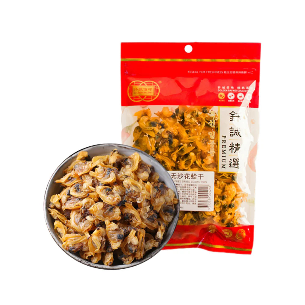 Golden Bai Wei Sand free Dried Clams 100g  (hen kho)