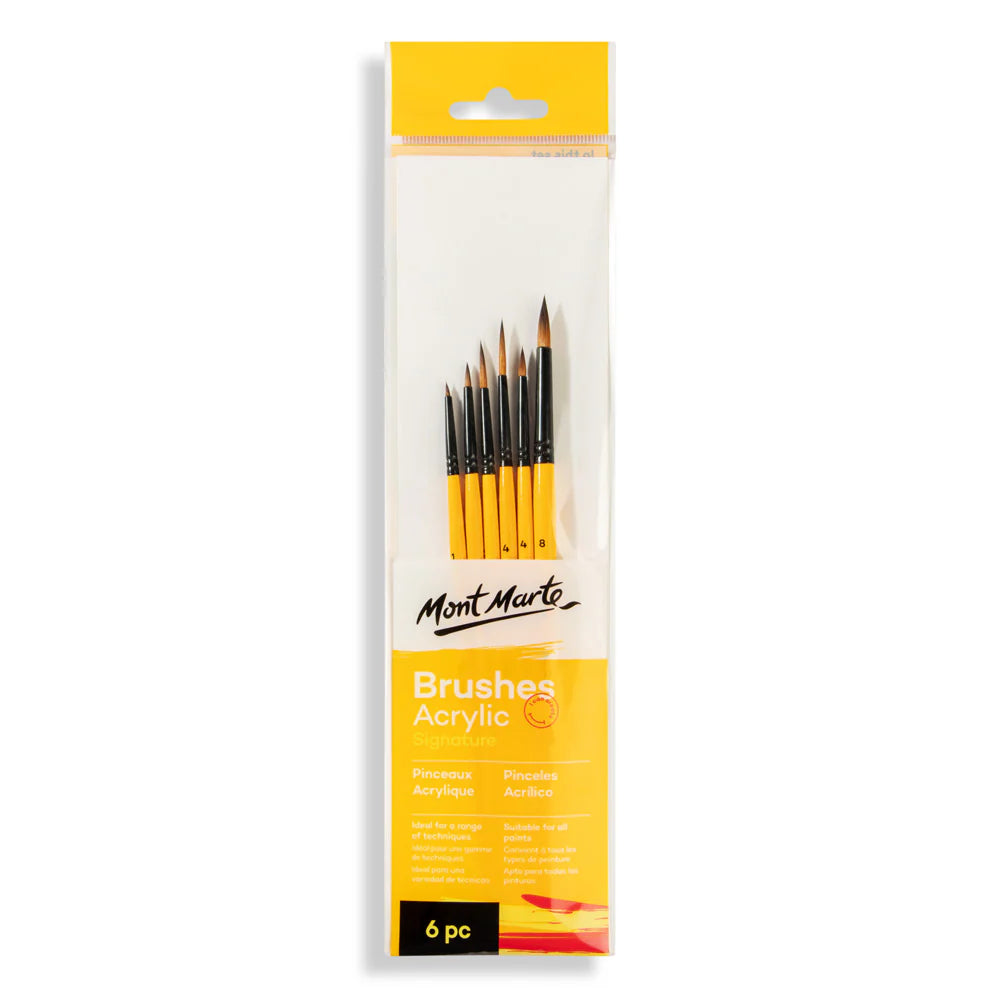 Mont Marte Acrylic Brushes Signature 6pc