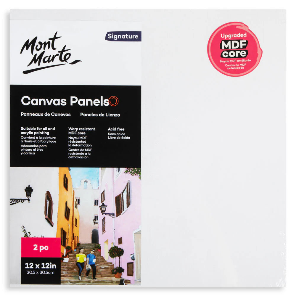 Mont Marte Canvas Panels 30.5 x 30.5cm (Pack of 2)