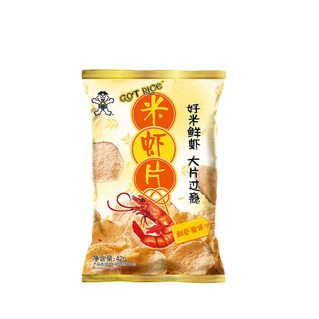 Want Want Got Rice Prawn Rice Crackers Original 42g (Banh Snack Tom)