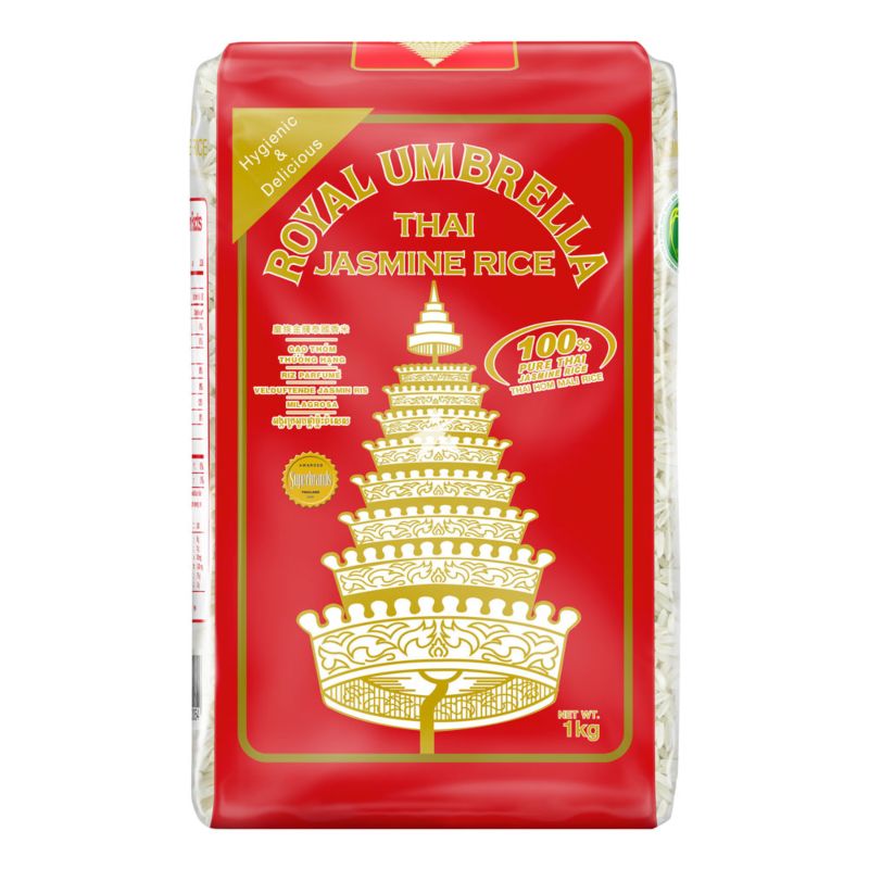 Royal Umbrella Thai Jasmine Rice 1kg (Gao Deo)