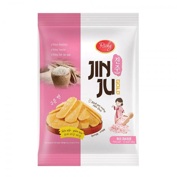 Richy Jinju Pink Salty Rice Cracker 134g (Banh Gao)