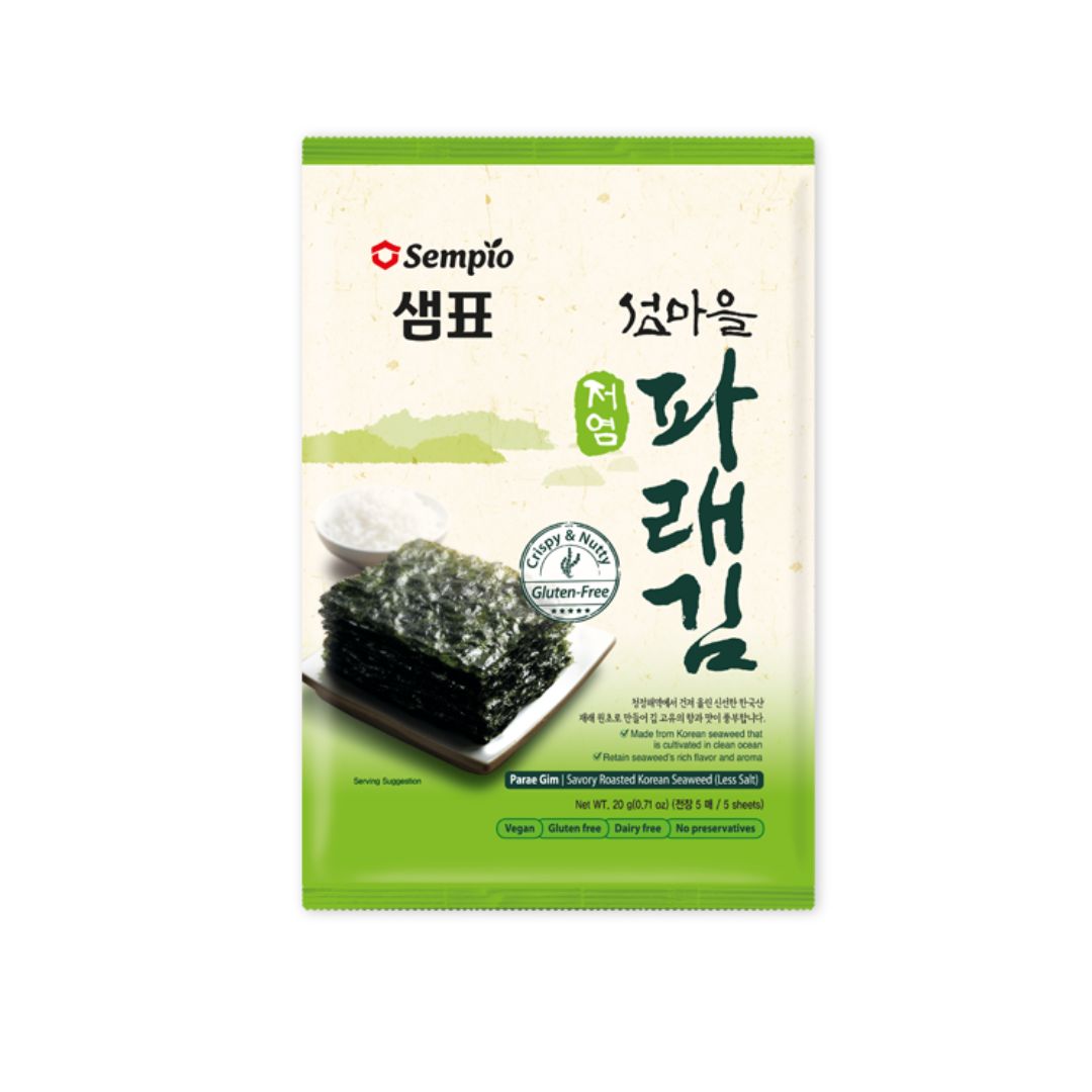 Sempio Parae Gim Savory Roasted Seaweed Less Salt 5gx8 packs (Rong Bien It Muoi)