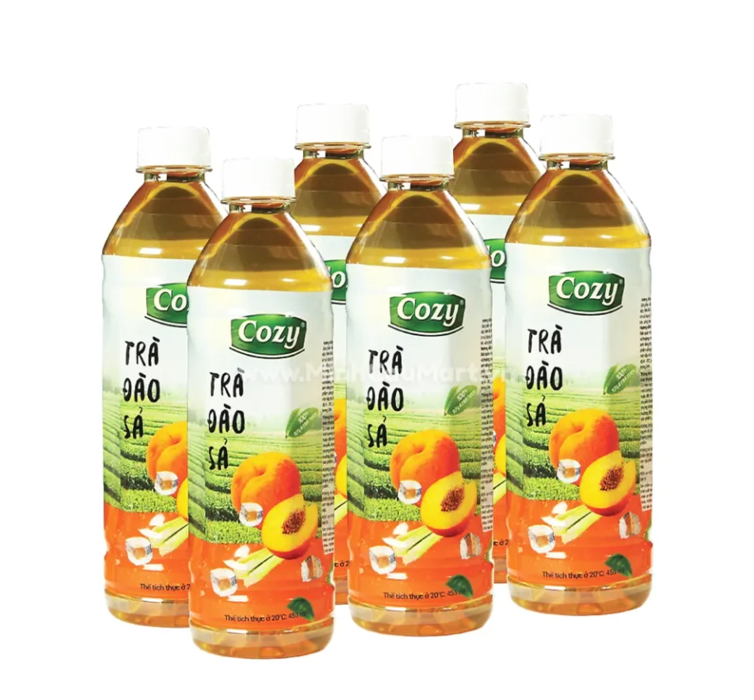 Cozy Peach Lemongrass Tea 455ml X6 bottles (Tra Dao Sa)