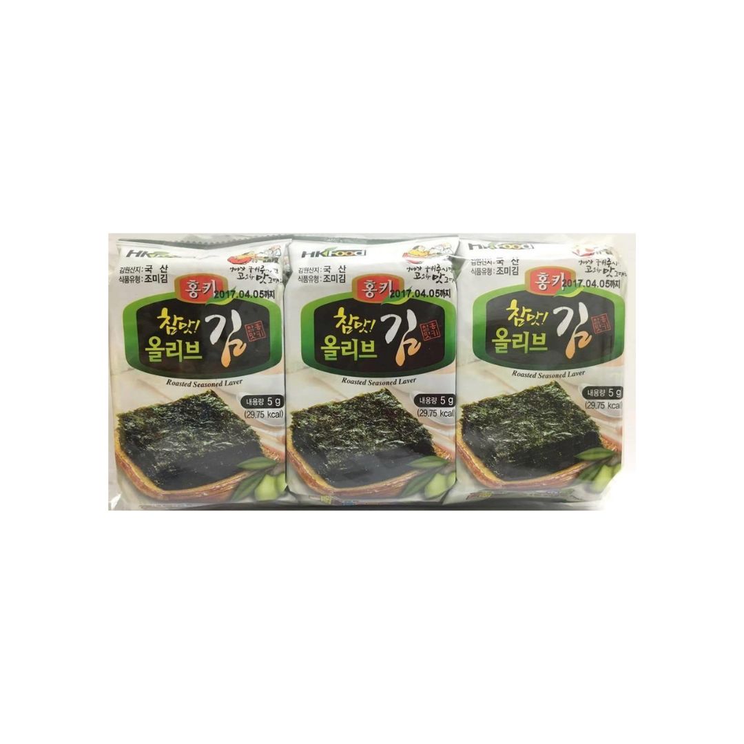 Hongki Olive Oil Seasoned Seaweed 16 Packs (Rong Bien)