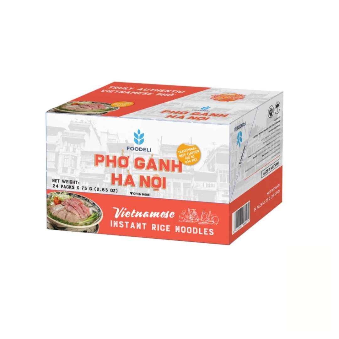 Box of 24 packs Pho Ganh Hanoi Beef Flavour 70g Thung 24 Goi