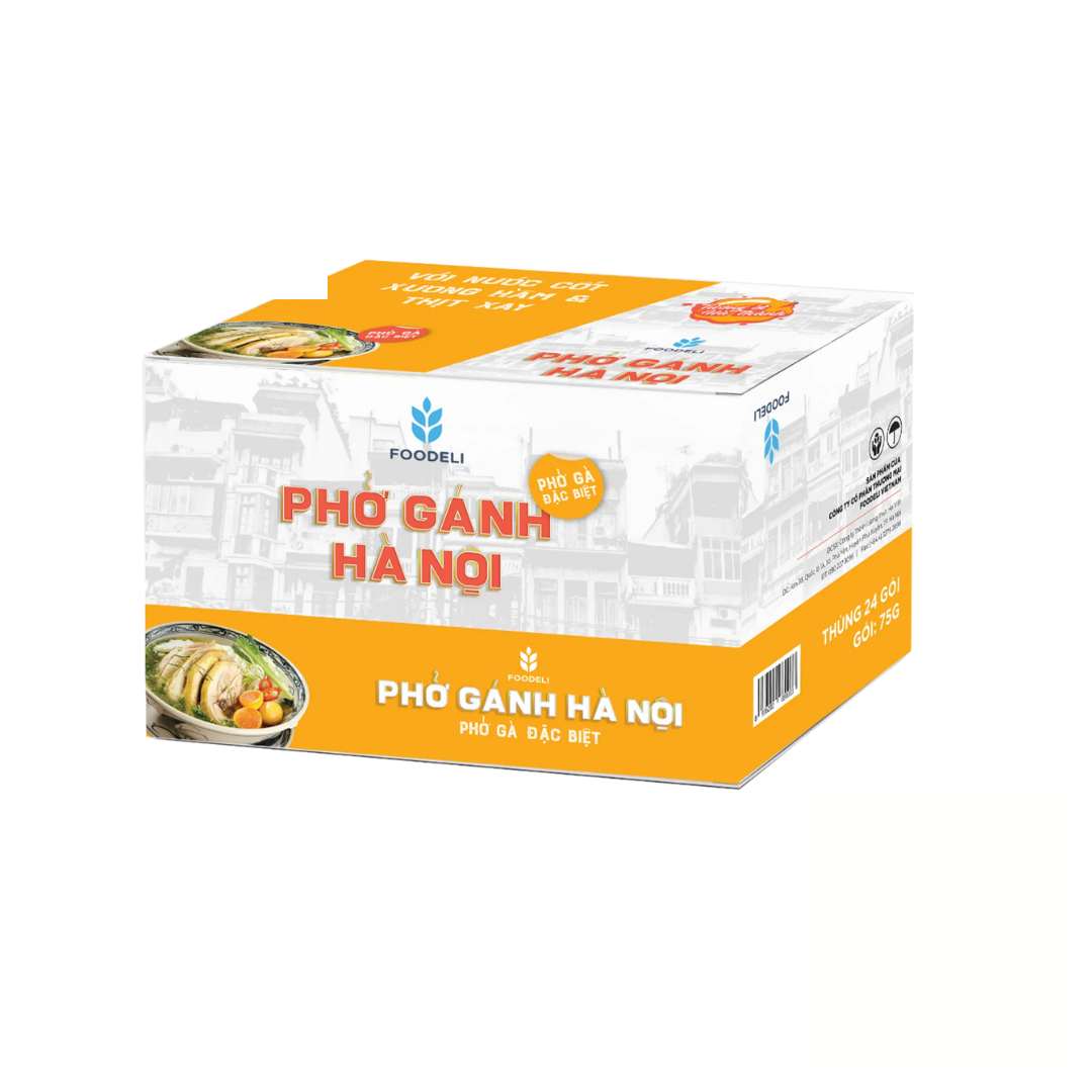 Box Of 24 Packs Pho Ganh Hanoi Chicken Flavour 70g (Thung 24 Goi)