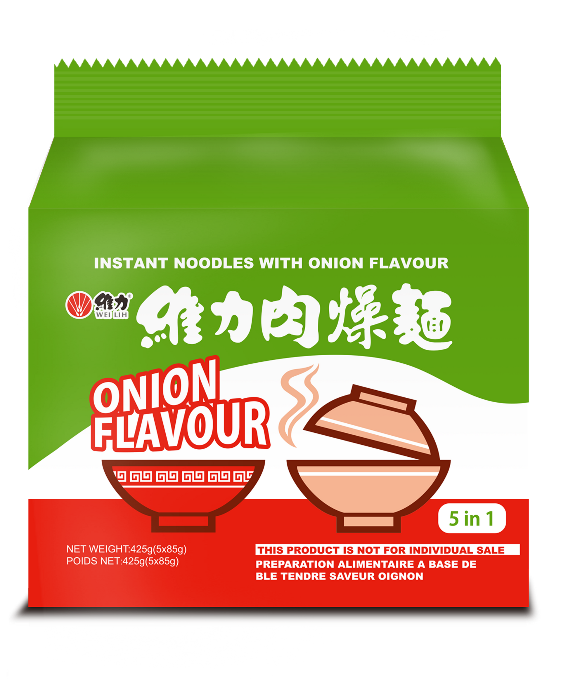 Wei Lih Noodle Onion Family Pack 6 packs of 85g (Mi Goi)