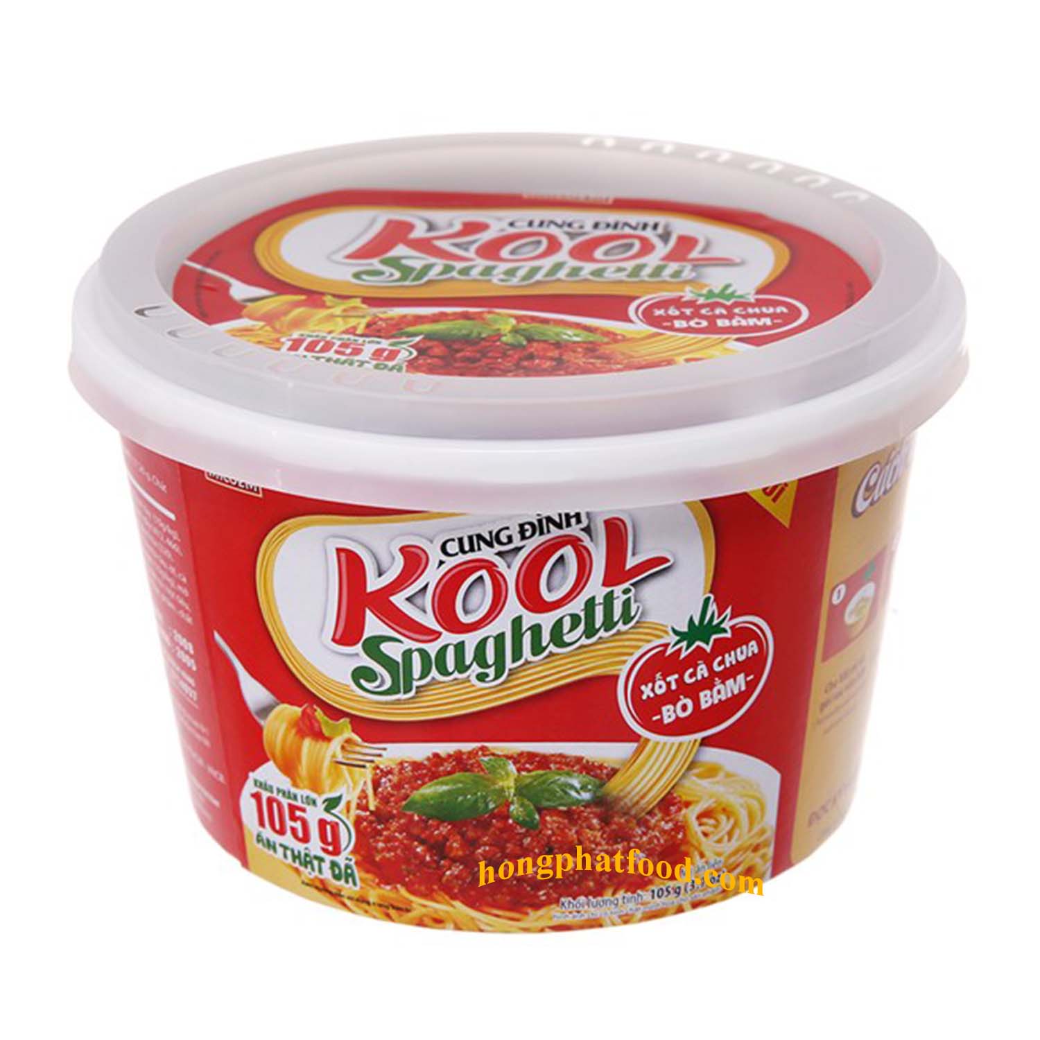 Box of 12 Bowls Cung Dinh Kool Spaghetti 105g (My Tron Tuong Ca Thit Bo)