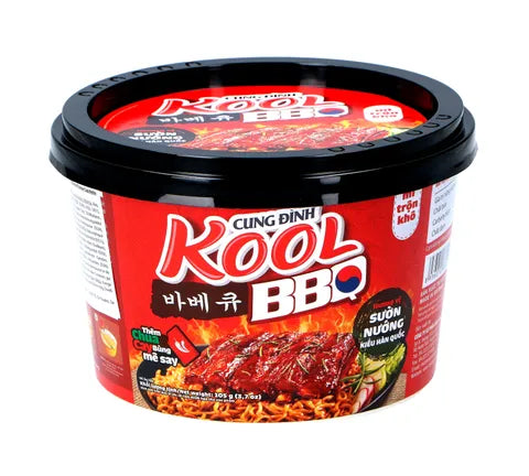 Box of Cung Dinh Kool Instant Noodle BBQ Flavour 12 Bowl (Mi An Lien Vi Suon Nuong)