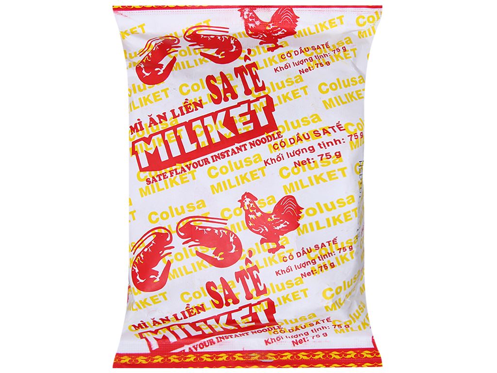 Box Of 30 Packets Miliket Sate 75g (Mi Sate Thung 30 Goi)