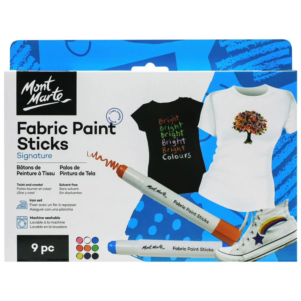 Mont Marte - Fabric Paint Sticks Signature 9pc