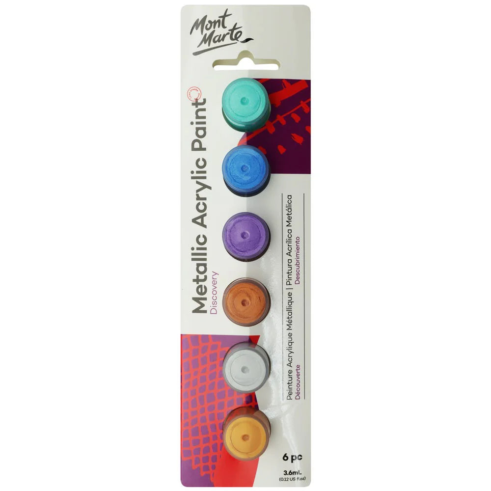 Mont Marte Metallic Paints 6pc x 3.6ml