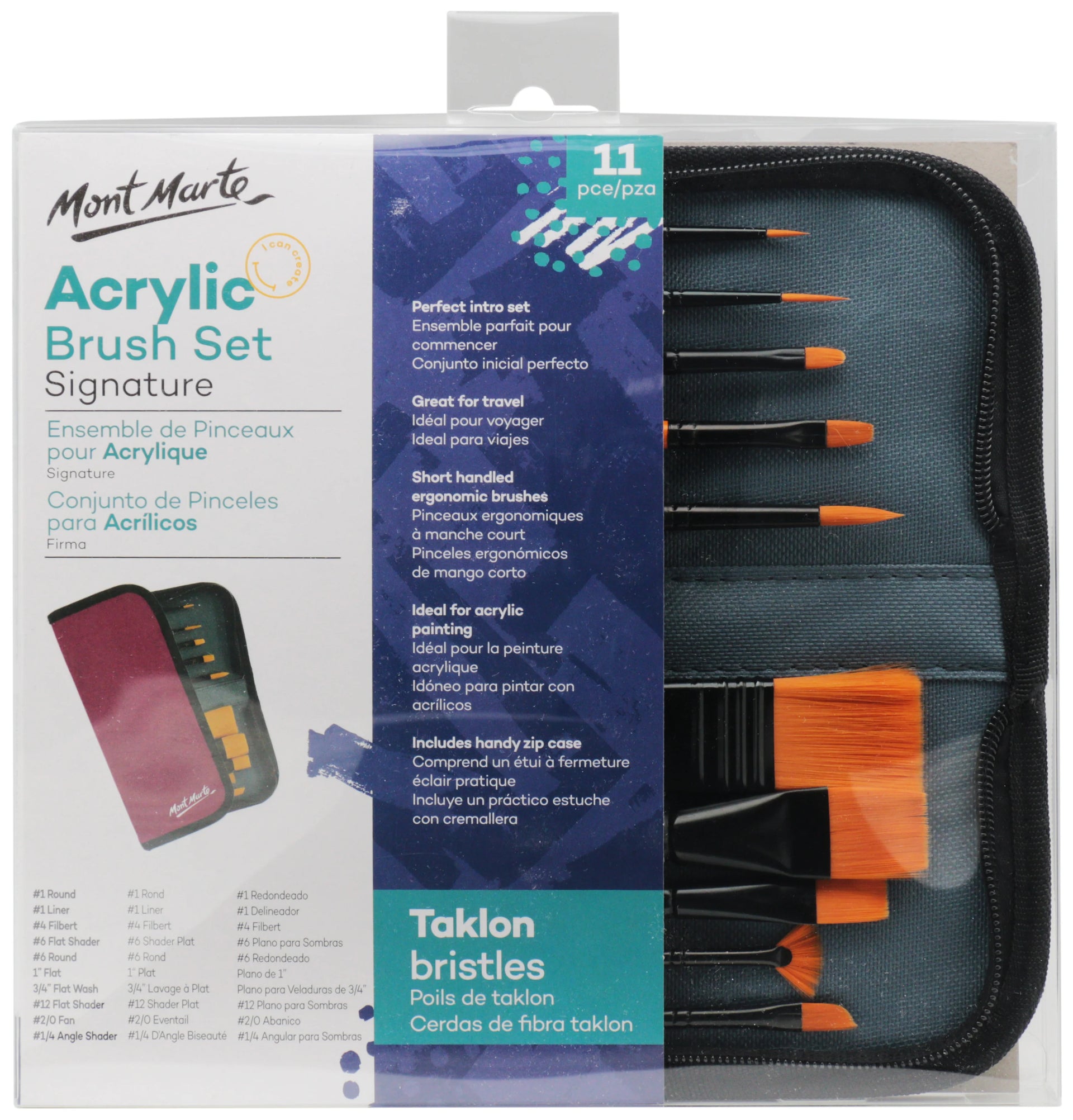 Mont Marte Acrylic Brushes Signature 11pcs