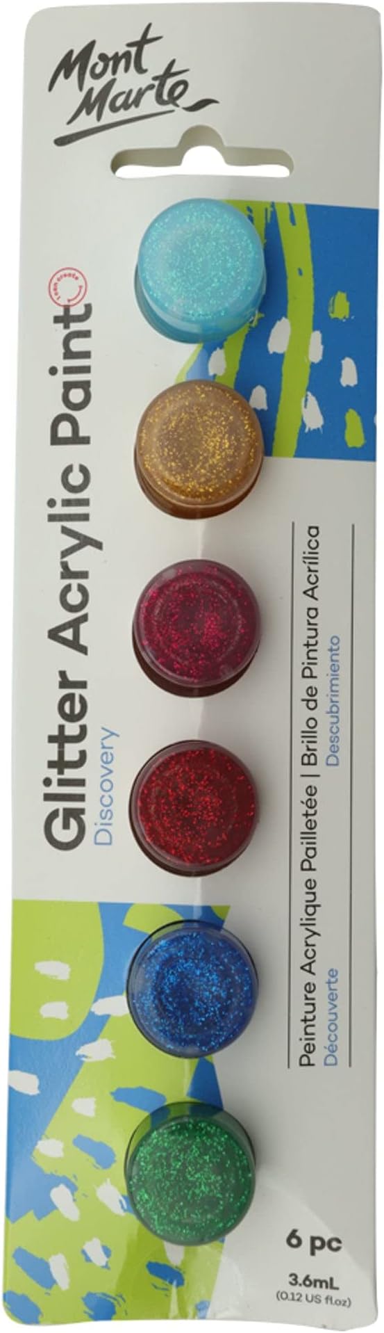 Mont Marte Glitter Paints 6pc x 3.6ml