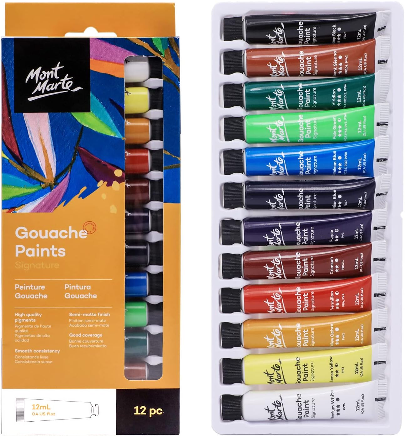 Mont Marte Gouache Paints Signature Series 12PC