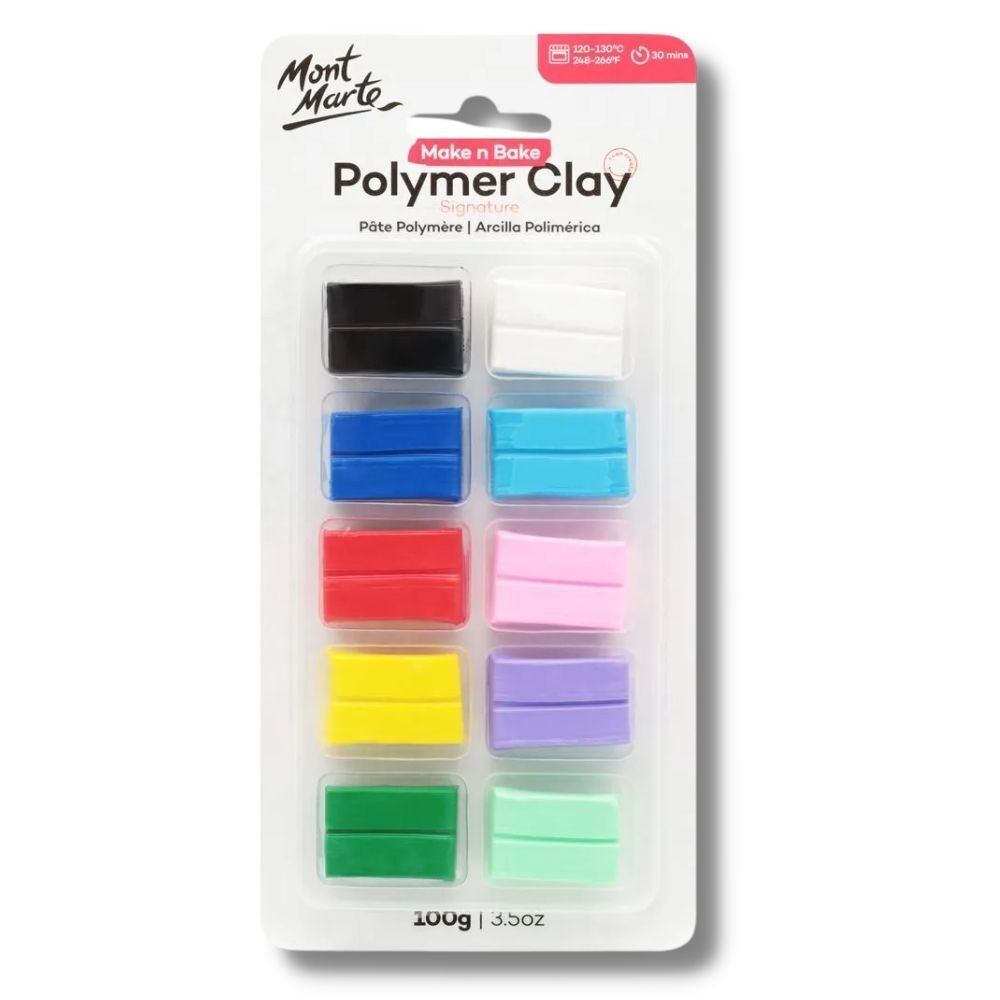 Mont Marte Make n Bake Polymer Clay Signature 100g (3.5oz) 10pc