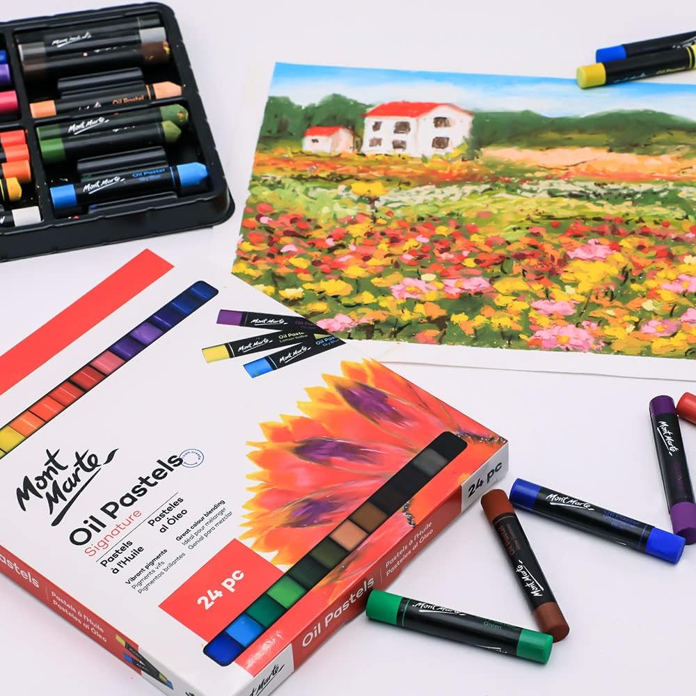 Mont Marte Oil Pastels 24pc - High Quality Pigments