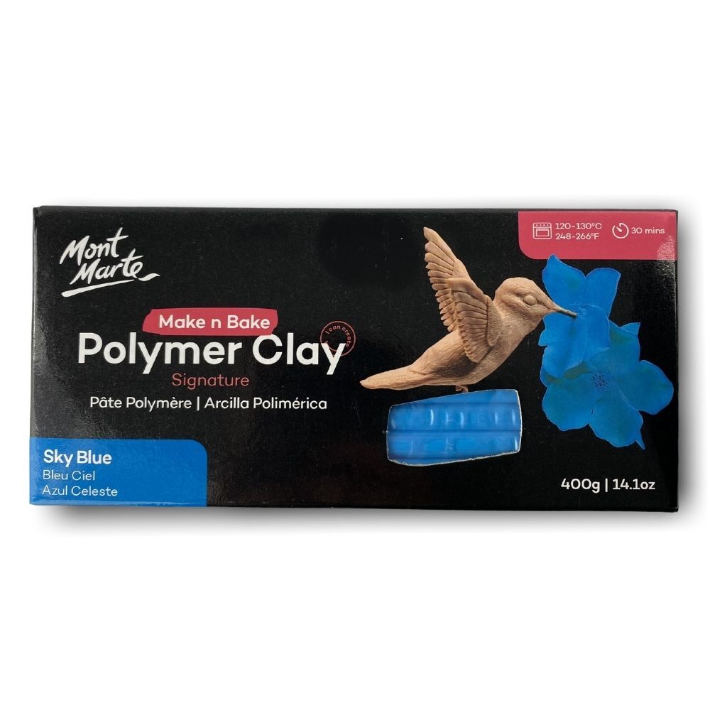 Mont Marte Make N Bake Polymer Clay 400g Block - Skyblue