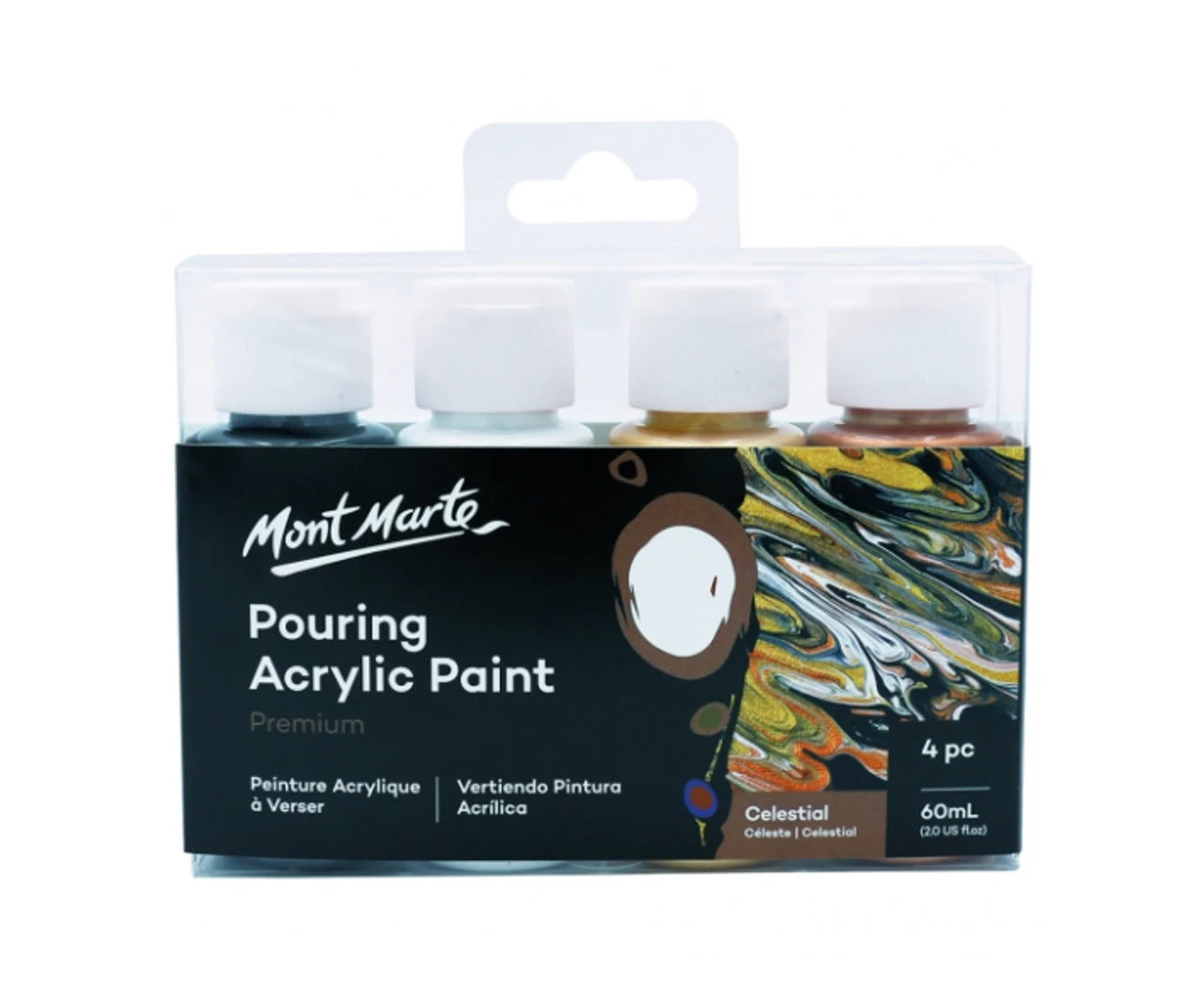 Mont Marte Pouring Acrylic 60ml 4pc - Celestial