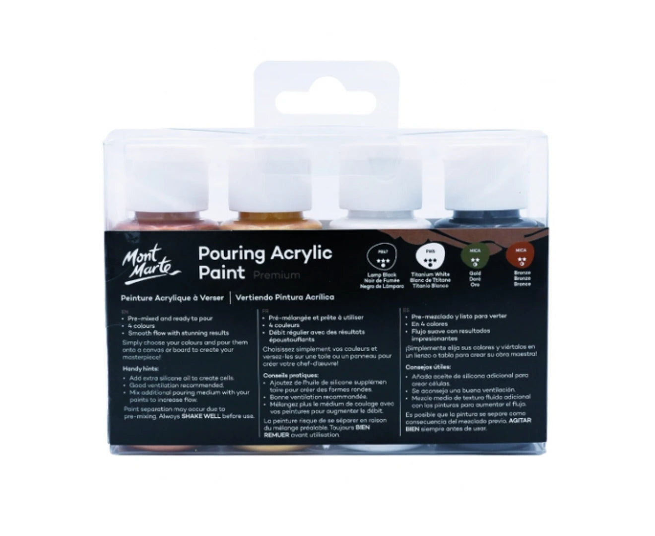 Mont Marte Pouring Acrylic 60ml 4pc - Celestial