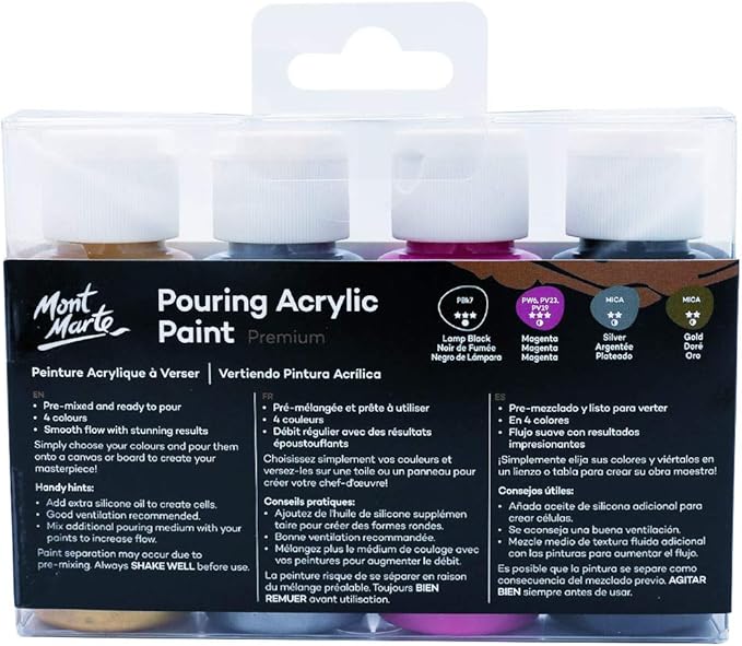 Mont Marte Pouring Acrylic 60ml 4pc - Cosmic