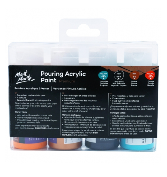 Mont Marte Pouring Acrylic 60ml 4pc - Symphony