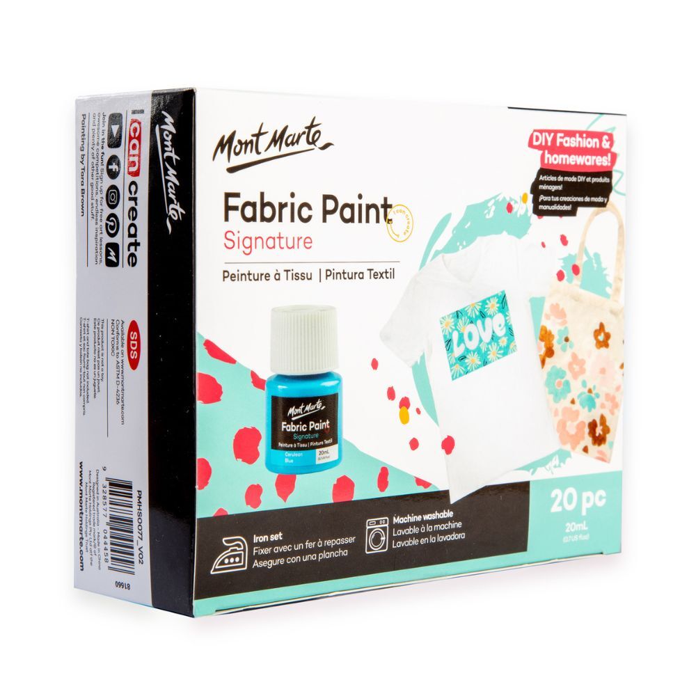 MONT MARTE Signature Fabric Paint Set Textile Art Craft Artistic 20x20ml