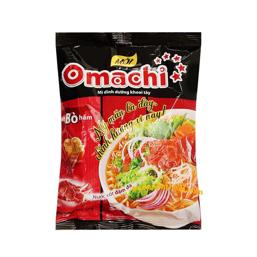 Box of 30 Packets Omachi Instant Noodle Beef (Bo) 80gX30 Thung 30 Goi