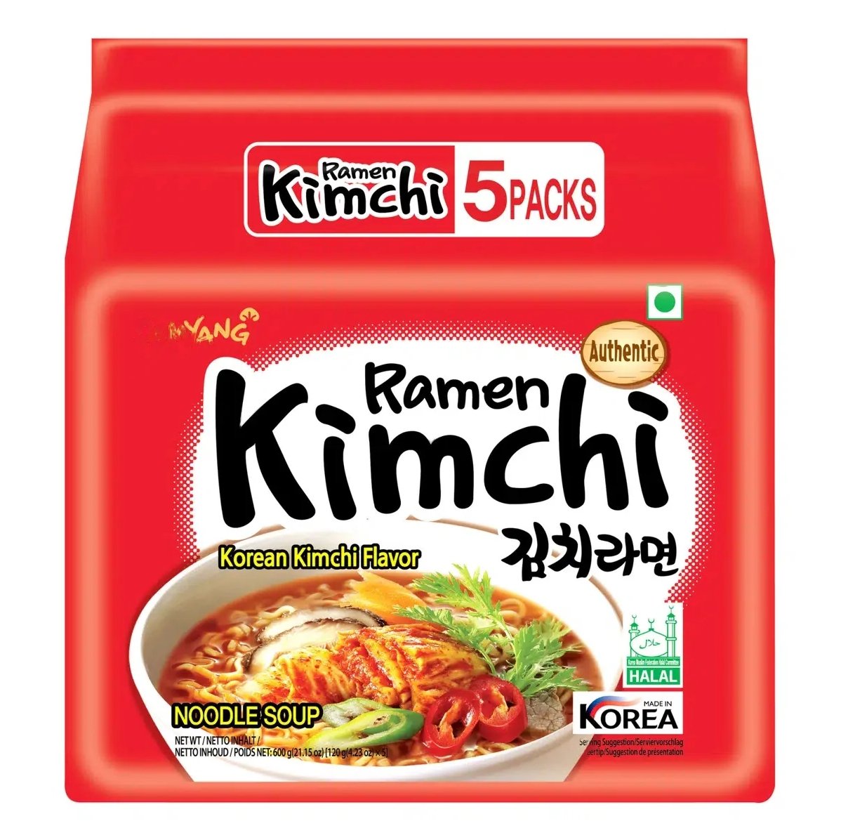 SAMYANG INSTANT KIMCHI NOODLES 120 G * 5 - Homie Mart Asian Groceries